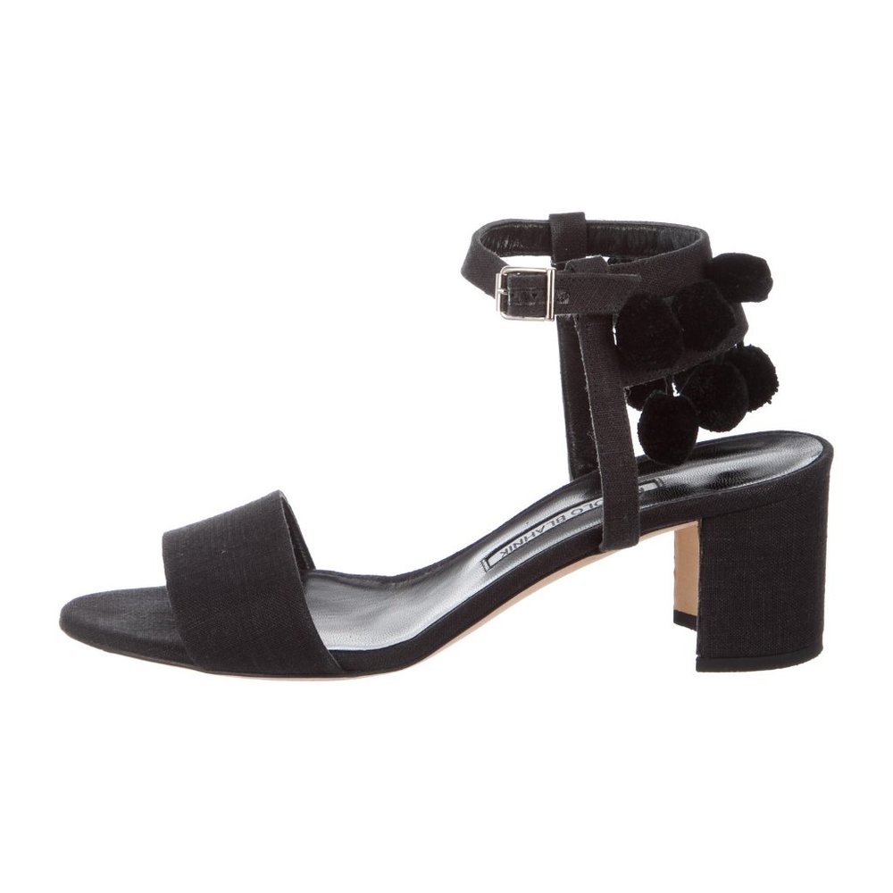 Manolo Blahnik Linen Sandals Size 40